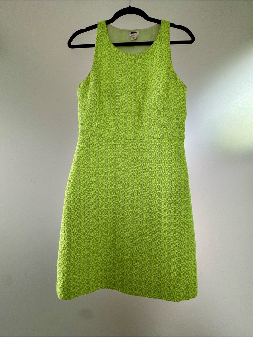 Neon yellow & gray a-line JCrew dress - 4
